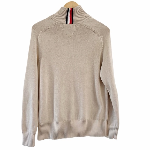 Tommy Hilfiger Cardigan Sweater Full Zip Beige Cream Off White Size Men's Small - Picture 7 of 12